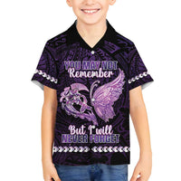 Personalised Alzheimer's Awareness Family Matching Summer Maxi Dress and Hawaiian Shirt You May Not Remember But I Will Never Forget LT05 Son's Shirt Purple - Polynesian Pride