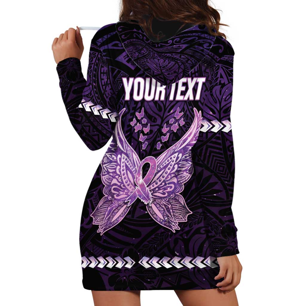 Personalised Alzheimer's Awareness Hoodie Dress You May Not Remember But I Will Never Forget LT05 - Polynesian Pride