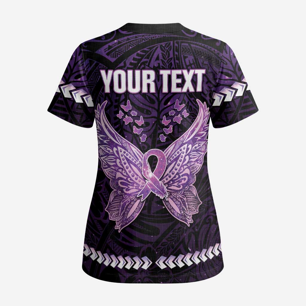 Personalised Alzheimer's Awareness Scrub Top You May Not Remember But I Will Never Forget LT05 - Polynesian Pride