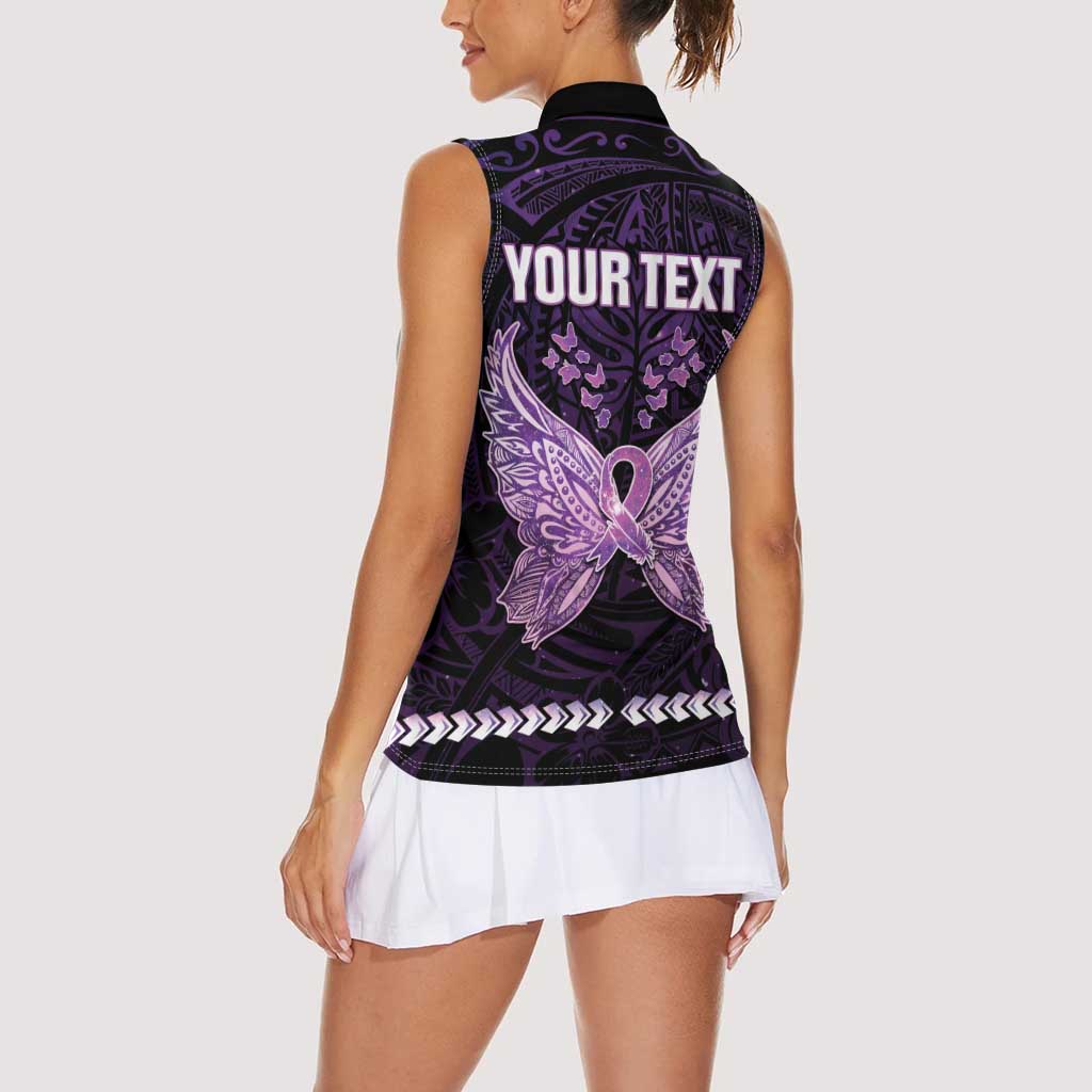 Personalised Alzheimer's Awareness Women Sleeveless Polo Shirt You May Not Remember But I Will Never Forget