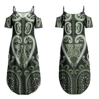 Custom Aotearoa Ngati Awa Couples Matching Summer Maxi Dress and Long Sleeve Button Shirt Maori Tribal Pattern LT05 - Polynesian Pride