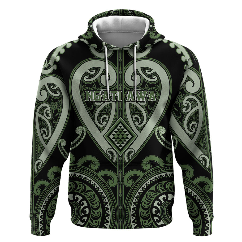 Custom Aotearoa Ngati Awa Hoodie Maori Tribal Pattern
