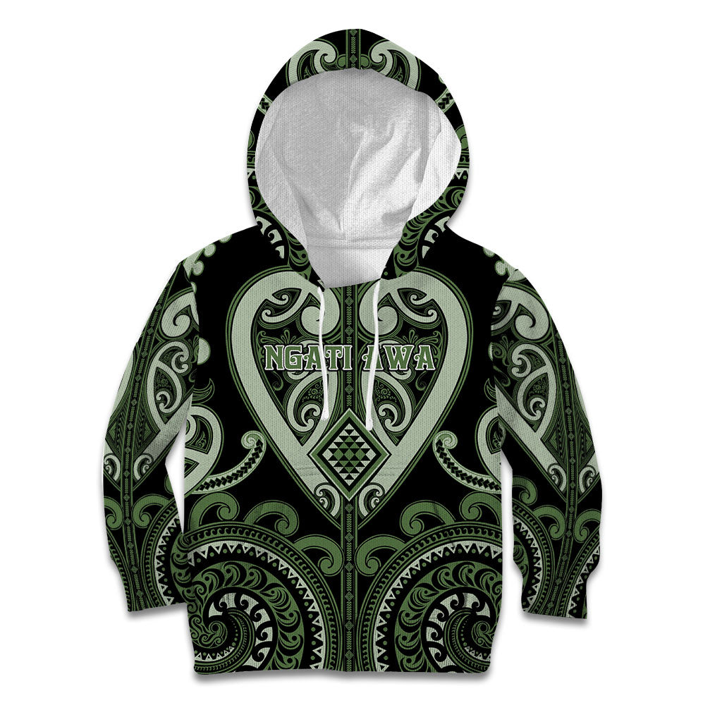 Custom Aotearoa Ngati Awa Kid Hoodie Maori Tribal Pattern