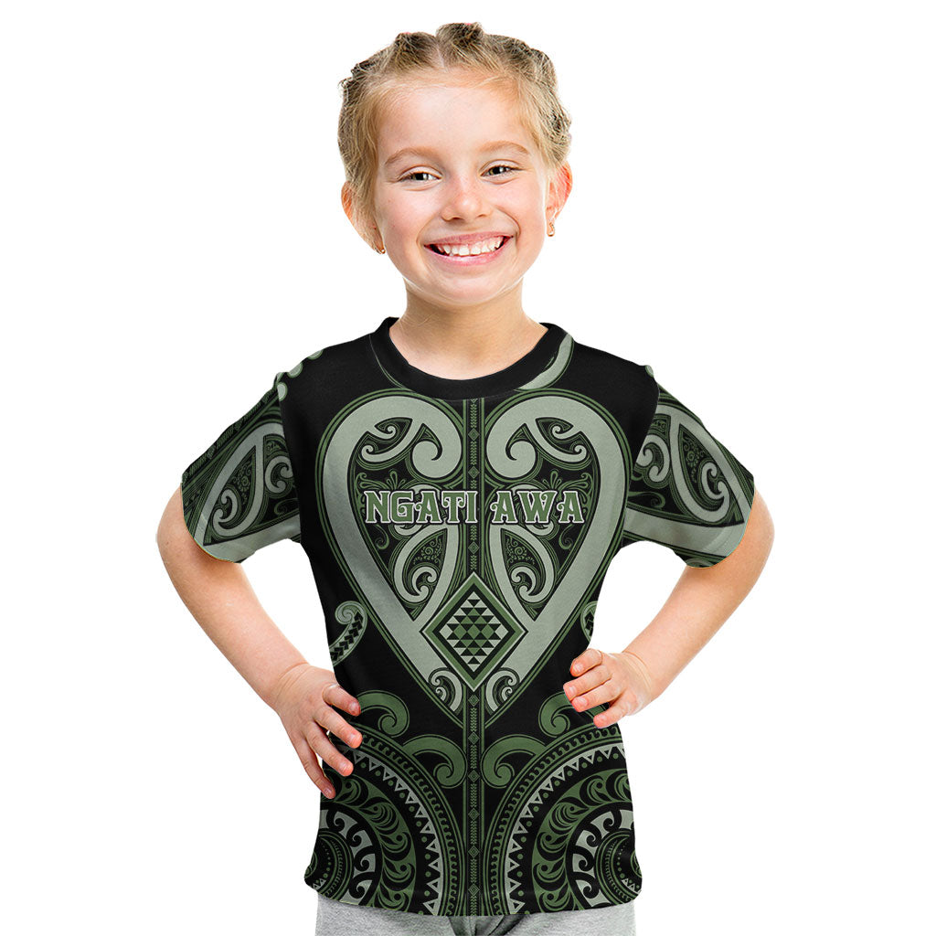 Custom Aotearoa Ngati Awa Kid T Shirt Maori Tribal Pattern