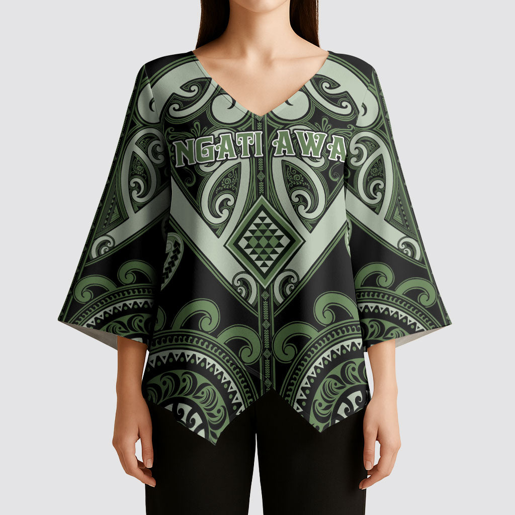 Custom Aotearoa Ngati Awa Kimono Sleeve Blouse Maori Tribal Pattern LT05 - Polynesian Pride
