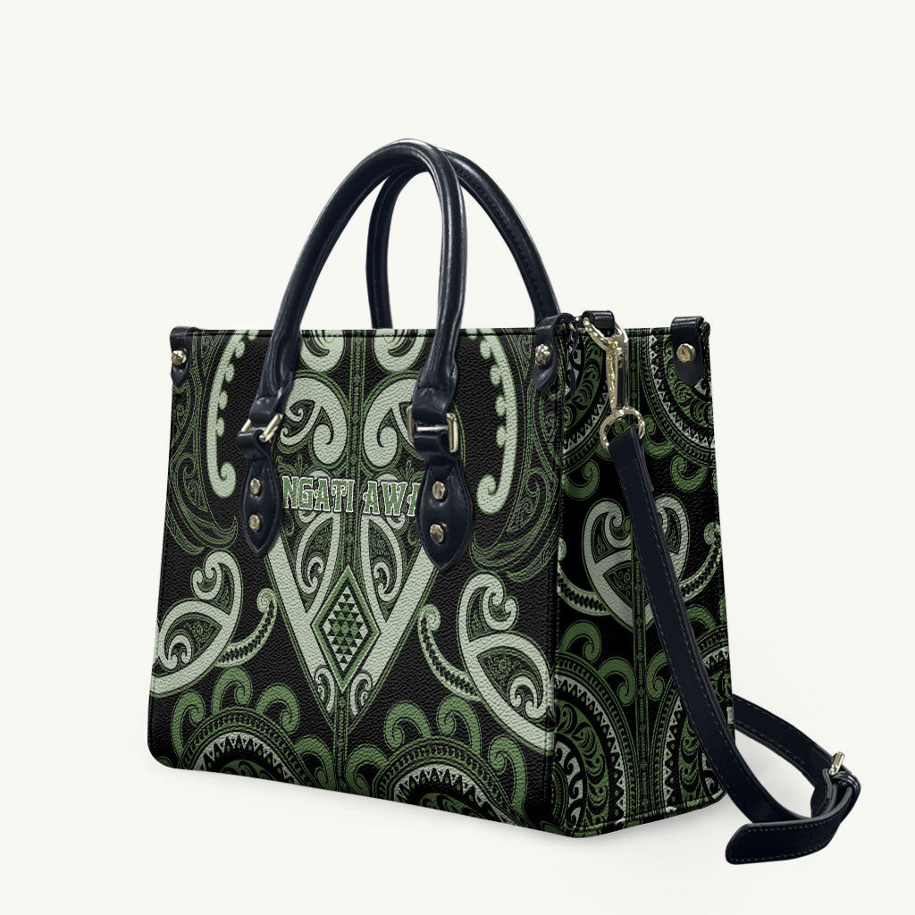 Aotearoa Ngati Awa Leather Bag Maori Tribal Pattern