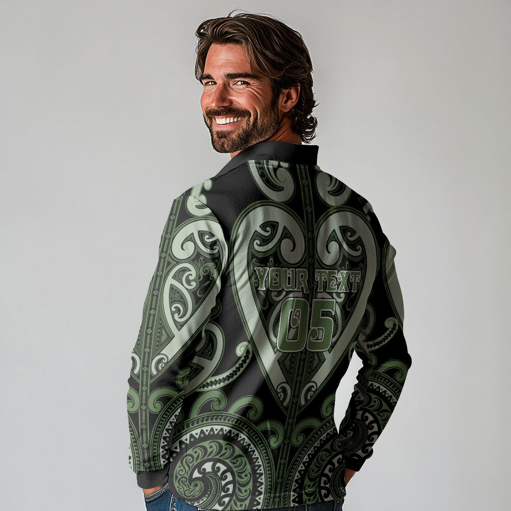 Custom Aotearoa Ngati Awa Long Sleeve Polo Shirt Maori Tribal Pattern LT05 - Polynesian Pride