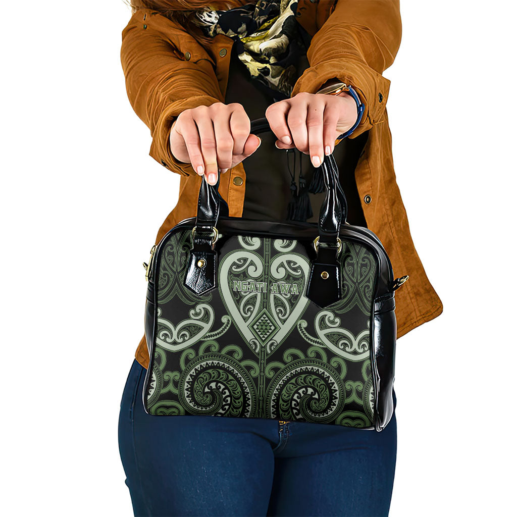 Aotearoa Ngati Awa Shoulder Handbag Maori Tribal Pattern LT05 One Size Green - Polynesian Pride