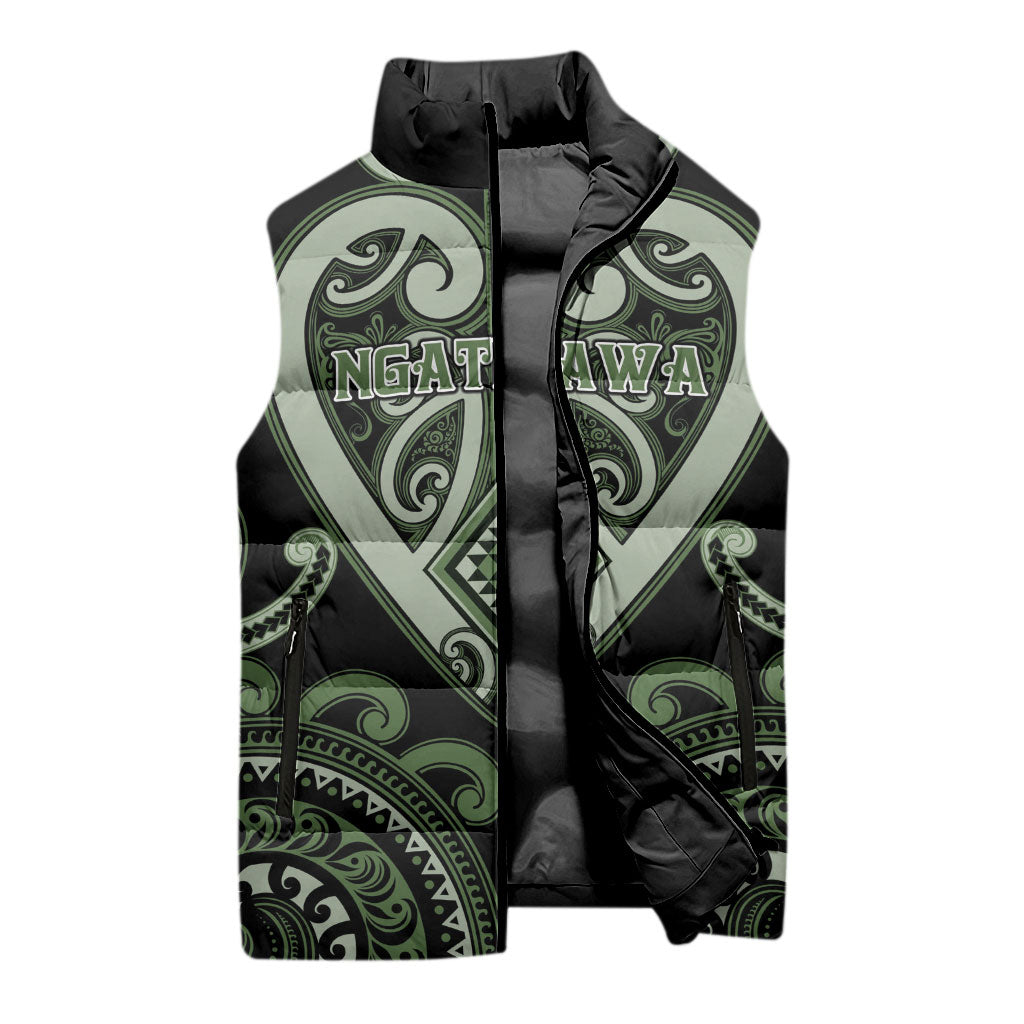 Custom Aotearoa Ngati Awa Sleeveless Puffer Jacket Maori Tribal Pattern LT05 - Polynesian Pride