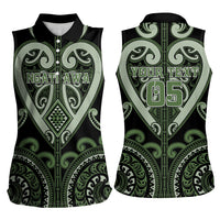 Custom Aotearoa Ngati Awa Women Sleeveless Polo Shirt Maori Tribal Pattern LT05 - Polynesian Pride