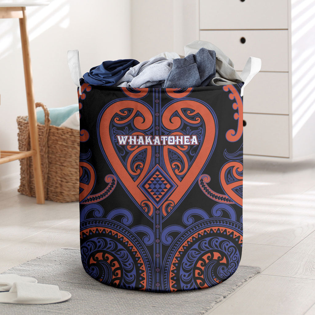 Aotearoa Whakatohea Laundry Basket Maori Tribal Pattern