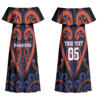 Custom Aotearoa Whakatohea Couples Matching Off Shoulder Maxi Dress and Long Sleeve Button Shirt Maori Tribal Pattern LT05 - Polynesian Pride