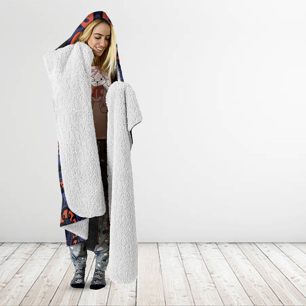 Aotearoa Whakatohea Hooded Blanket Maori Tribal Pattern LT05 - Polynesian Pride