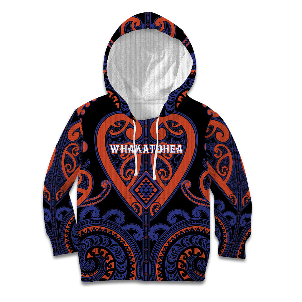 Custom Aotearoa Whakatohea Kid Hoodie Maori Tribal Pattern