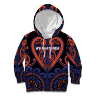 Custom Aotearoa Whakatohea Kid Hoodie Maori Tribal Pattern LT05 Hoodie Navy - Polynesian Pride