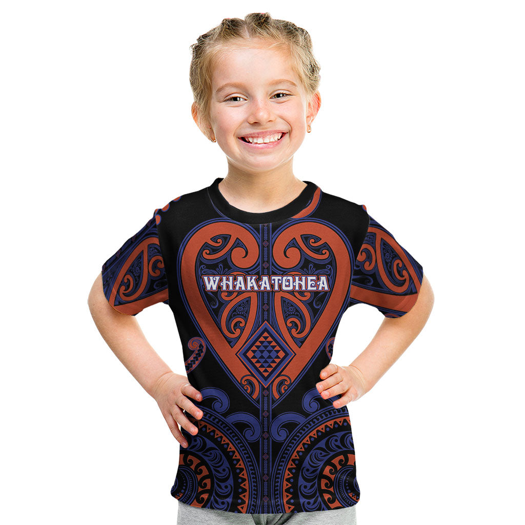 Custom Aotearoa Whakatohea Kid T Shirt Maori Tribal Pattern