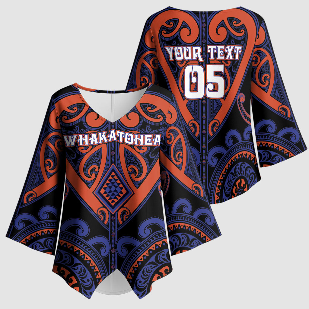 Custom Aotearoa Whakatohea Kimono Sleeve Blouse Maori Tribal Pattern LT05 - Polynesian Pride