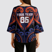 Custom Aotearoa Whakatohea Kimono Sleeve Blouse Maori Tribal Pattern LT05 - Polynesian Pride