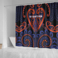 Aotearoa Whakatohea Shower Curtain Maori Tribal Pattern LT05 - Polynesian Pride