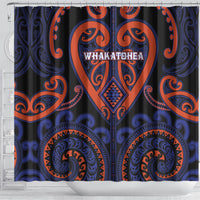Aotearoa Whakatohea Shower Curtain Maori Tribal Pattern LT05 - Polynesian Pride