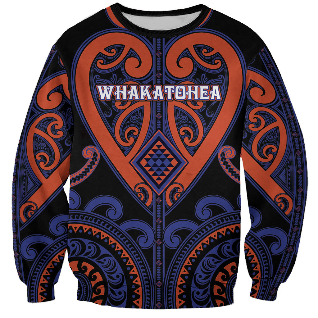 Custom Aotearoa Whakatohea Sweatshirt Maori Tribal Pattern