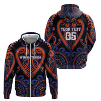 Custom Aotearoa Whakatohea Zip Hoodie Maori Tribal Pattern LT05 - Polynesian Pride