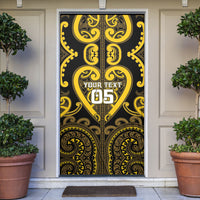 Custom Aotearoa Ngati Whatua Door Cover Maori Tribal Pattern LT05 Yellow - Polynesian Pride
