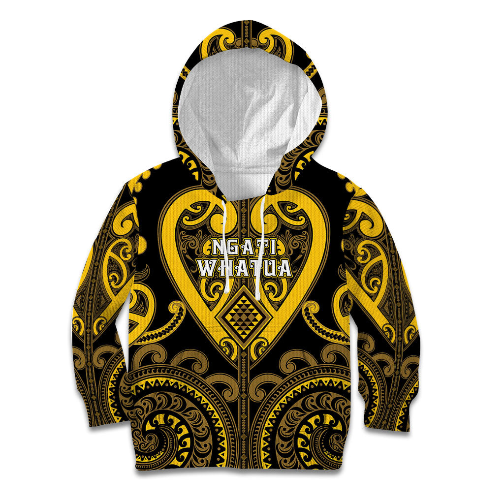 Custom Aotearoa Ngati Whatua Kid Hoodie Maori Tribal Pattern