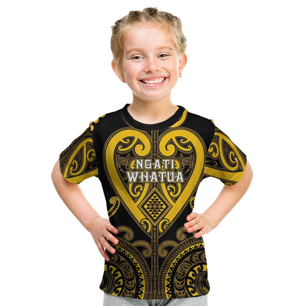 Custom Aotearoa Ngati Whatua Kid T Shirt Maori Tribal Pattern