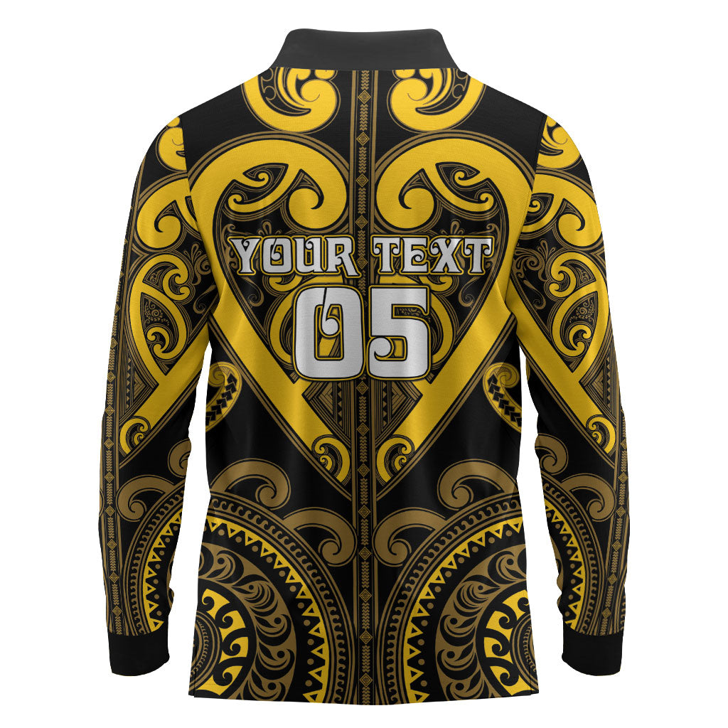 Custom Aotearoa Ngati Whatua Long Sleeve Polo Shirt Maori Tribal Pattern LT05 - Polynesian Pride