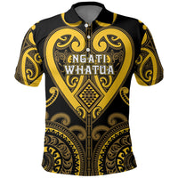 Custom Aotearoa Ngati Whatua Polo Shirt Maori Tribal Pattern LT05 Yellow - Polynesian Pride