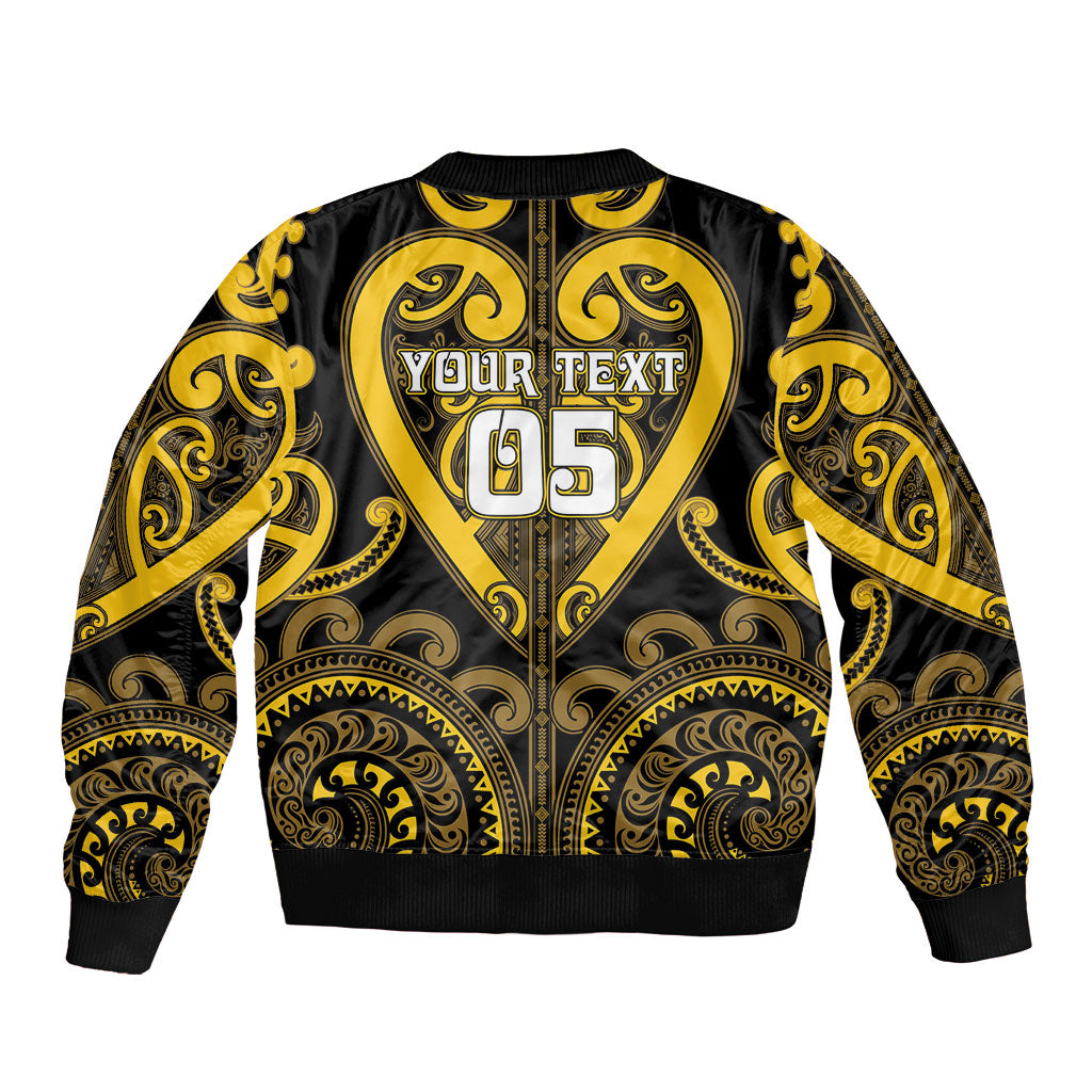 Custom Aotearoa Ngati Whatua Sleeve Zip Bomber Jacket Maori Tribal Pattern LT05 - Polynesian Pride
