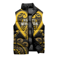 Custom Aotearoa Ngati Whatua Sleeveless Puffer Jacket Maori Tribal Pattern LT05 - Polynesian Pride