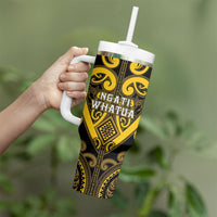 Custom Aotearoa Ngati Whatua Tumbler With Handle Maori Tribal Pattern LT05 - Polynesian Pride