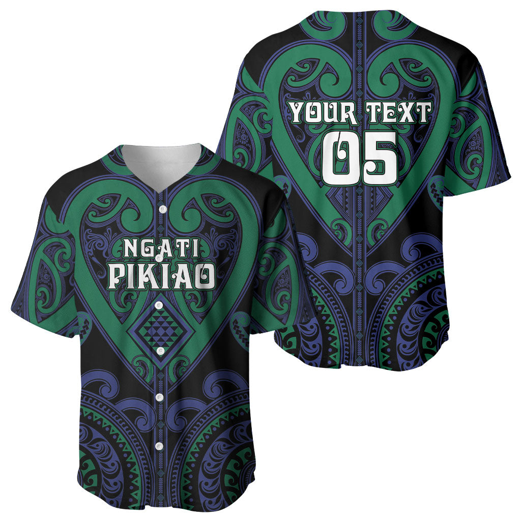 Custom Aotearoa Ngati Pikiao Baseball Jersey Maori Tribal Pattern LT05 - Polynesian Pride