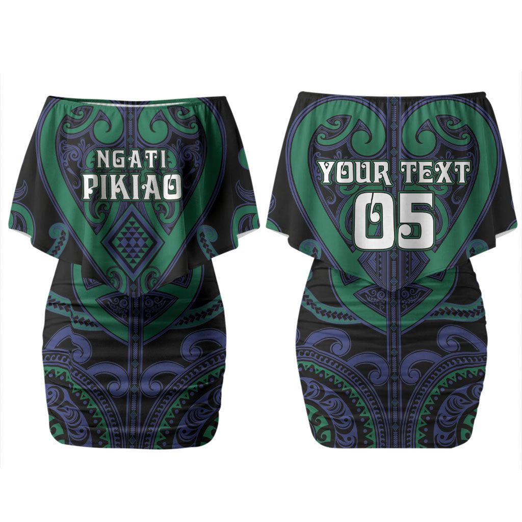 Custom Aotearoa Ngati Pikiao Couples Matching Off Shoulder Short Dress and Hawaiian Shirt Maori Tribal Pattern LT05 - Polynesian Pride