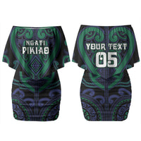 Custom Aotearoa Ngati Pikiao Couples Matching Off Shoulder Short Dress and Hawaiian Shirt Maori Tribal Pattern LT05 - Polynesian Pride