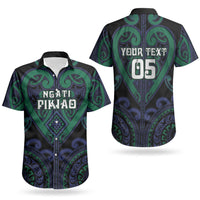 Custom Aotearoa Ngati Pikiao Couples Matching Off Shoulder Short Dress and Hawaiian Shirt Maori Tribal Pattern LT05 - Polynesian Pride