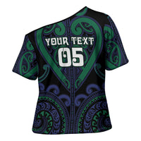 Custom Aotearoa Ngati Pikiao Cross Shoulder Shirt Maori Tribal Pattern LT05 - Polynesian Pride
