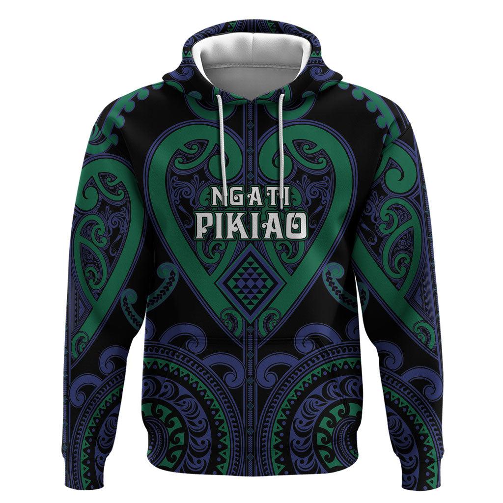 Custom Aotearoa Ngati Pikiao Hoodie Maori Tribal Pattern