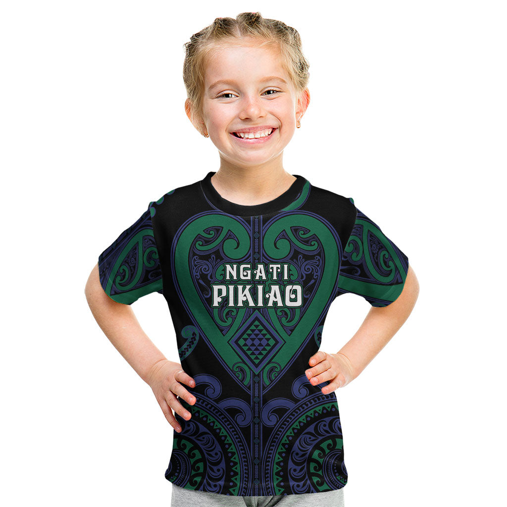 Custom Aotearoa Ngati Pikiao Kid T Shirt Maori Tribal Pattern