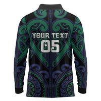 Custom Aotearoa Ngati Pikiao Long Sleeve Polo Shirt Maori Tribal Pattern LT05 - Polynesian Pride