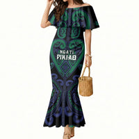 Custom Aotearoa Ngati Pikiao Mermaid Dress Maori Tribal Pattern LT05 Women Green - Polynesian Pride