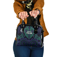 Aotearoa Ngati Pikiao Shoulder Handbag Maori Tribal Pattern LT05 One Size Green - Polynesian Pride