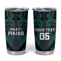 Custom Aotearoa Ngati Pikiao Tumbler Cup Maori Tribal Pattern LT05 Green - Polynesian Pride