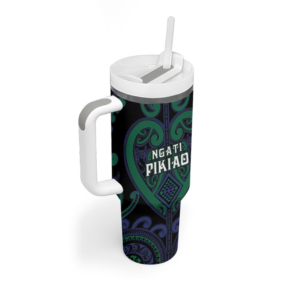 Custom Aotearoa Ngati Pikiao Tumbler With Handle Maori Tribal Pattern LT05 - Polynesian Pride