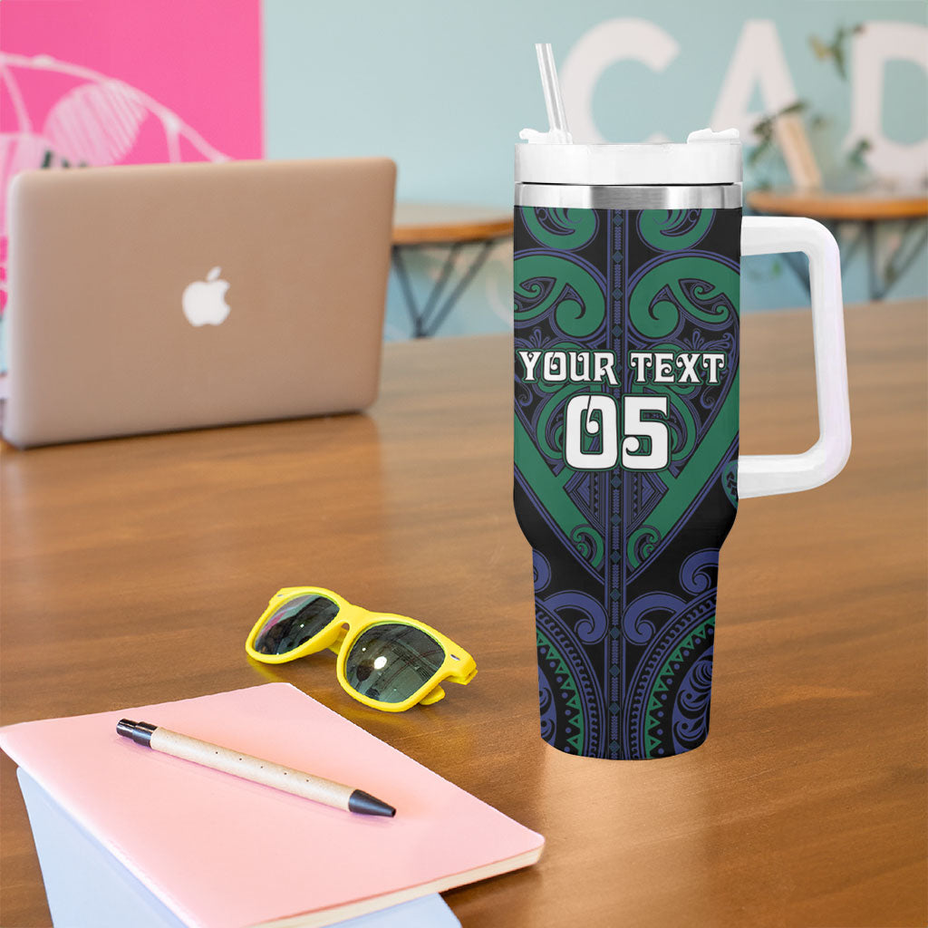 Custom Aotearoa Ngati Pikiao Tumbler With Handle Maori Tribal Pattern LT05 - Polynesian Pride