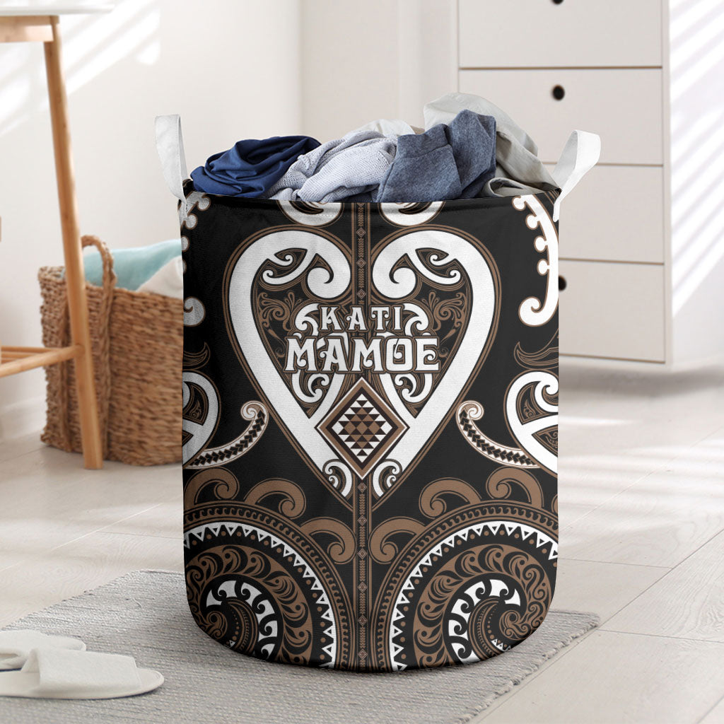 Aotearoa Kati Mamoe Laundry Basket Maori Tribal Pattern