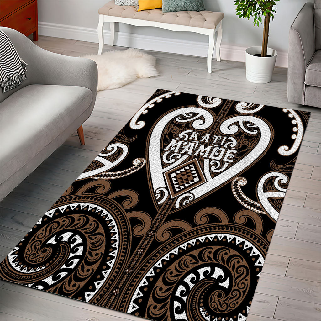Aotearoa Kati Mamoe Area Rug Maori Tribal Pattern LT05 - Polynesian Pride