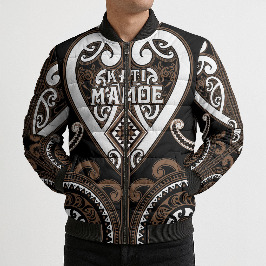 Custom Aotearoa Kati Mamoe Bomber Puffer Jacket Maori Tribal Pattern LT05 - Polynesian Pride